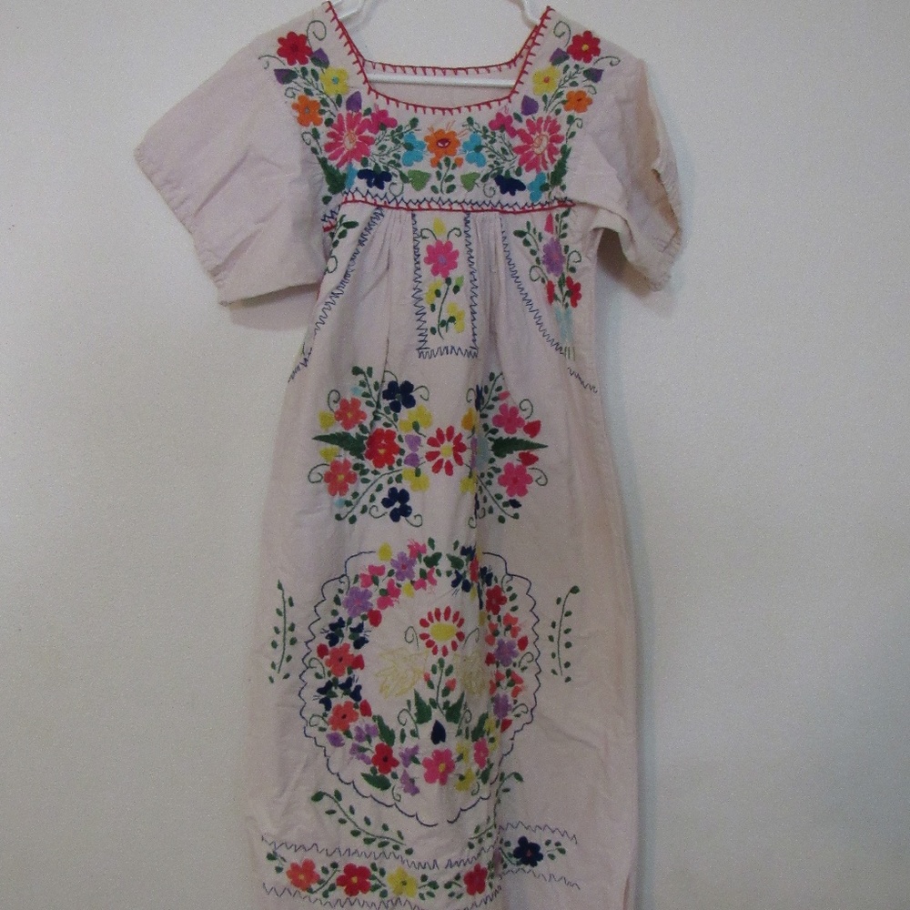 Hand-Embroidered Mexican Dress